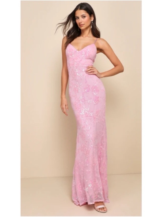 Lulus Dresses & Skirts - New Lulus Elegant Pink & Blue Sequin Strapless Mermaid Evening Gown Sz US XL